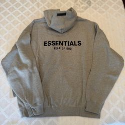 Fear of God Essentials Hoodie Light Heather Grey Size XL BRAND NEW