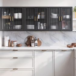 LED Wall Storage Cabinets- Black 