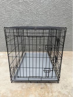 Metal folding dog cage
