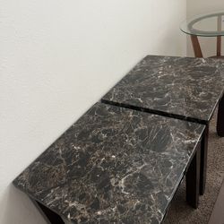 Set Up To Coffee Tables With Faux Marble Top