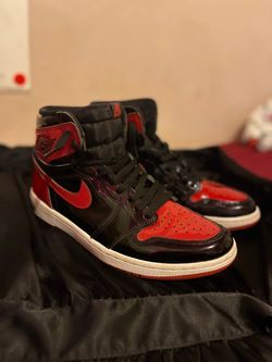 USED Air Jordan  JORDAN 1 RETRO HIGH OG GS 'PATENT BRED SIZE 8.5 MEN