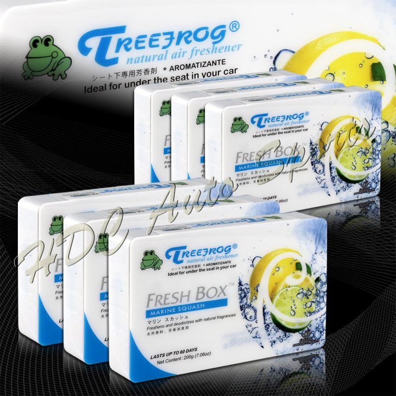 6 X Tree Frog Marine Squash Natural Extreme Car Air Freshener Fresh Universal -(1-AFS-TRMS53 X6