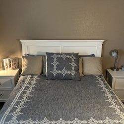 Full Bed, Box Spring, Bed Frame And Head Board, End Tables And Dresser
