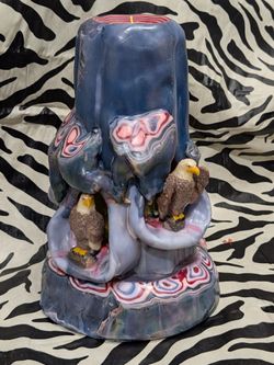 Hand Carved Unique Candle with Eagles