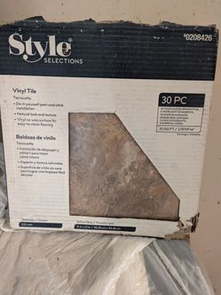 Flooring Terracotta Peel-and-Stick Vinyl Tile 30pc a box