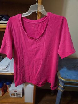 Chico's Pink Size 3 S/S V-Neck Top Vintage