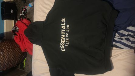 black and white essential hoodie