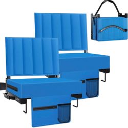 Stadium Seat for Bleachers with Back Support and Cushion, Bleacher Seats with Shoulder Strap and Cup Holder, Padded Portable Folding Comfort Stadium C