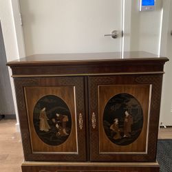 Beautiful Vintage Drexel Chinoiserie Two Doors Server/Storage Cabinet