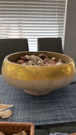 Greek Wedding Centerpieces- ceramic gold rimmed bowls -5 available