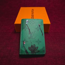 Louis Vuitton Pocket Organizer Monogram Sports Golf Green Card Holder Wallet