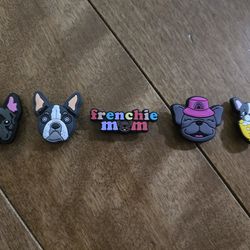 Lot Of 5 French Bulldog Shoe Charms 