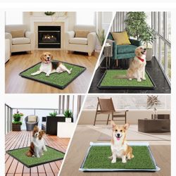 Dog Grass Pad with Tray Arificial Grass Patch for Dogs Potty Tray Fake Grass for Dogs to Pee On Turf