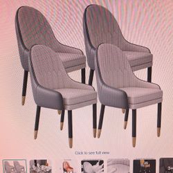 Leather Dining Chairs (4 Pc)