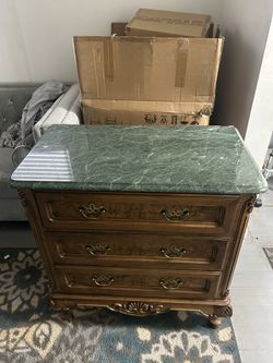 Luxury Chest Drawer And Real Marble Top Nightstands
