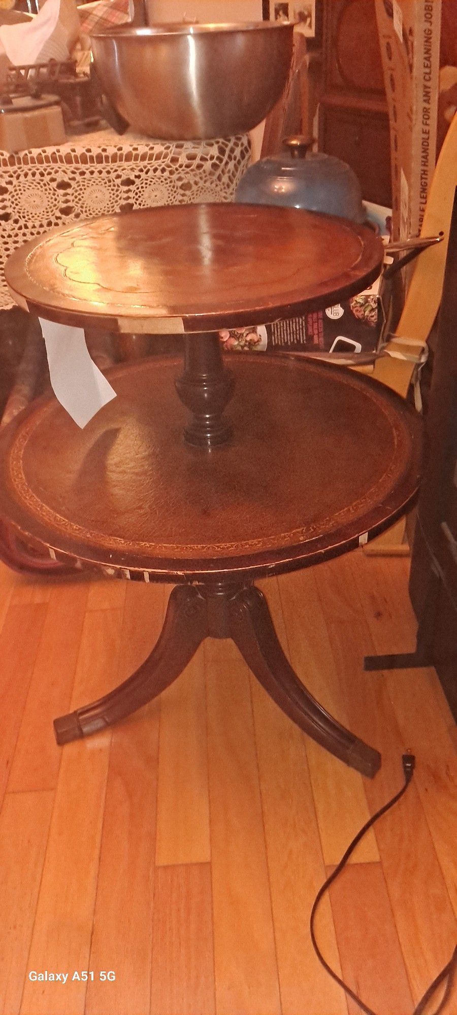 Antique 2 Tier Round Table