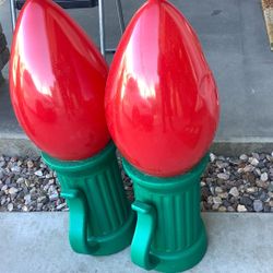 2 Giant Sized Christmas Light Bulbs