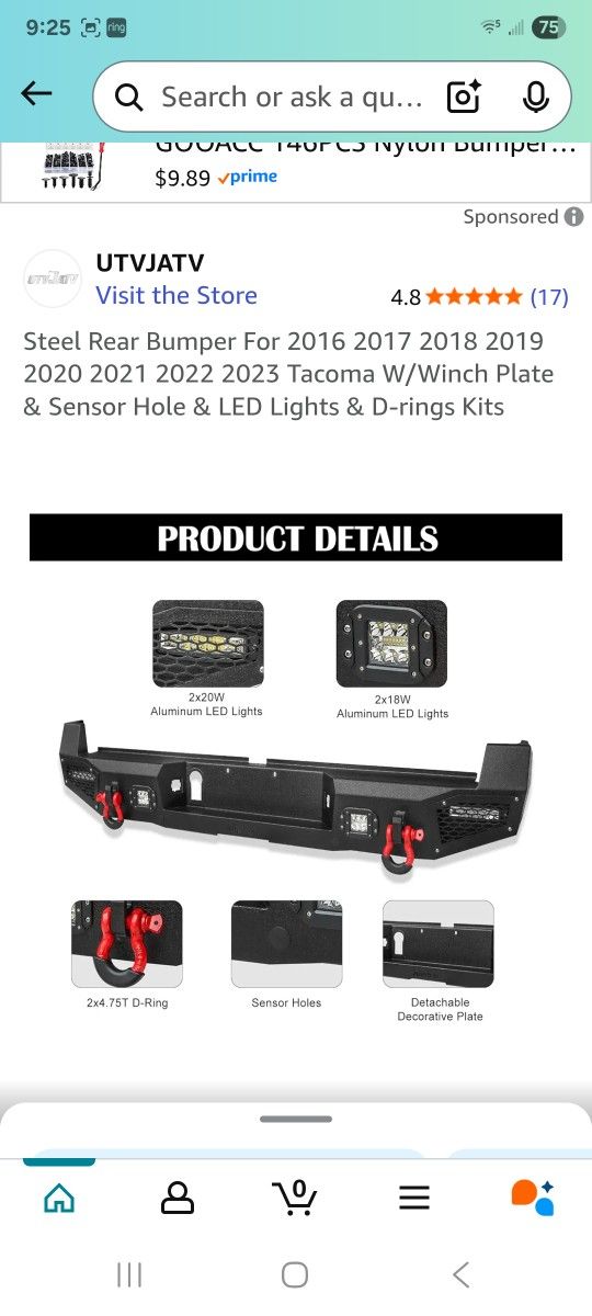 New Steel Rear Bumper For Toyota Tacoma 