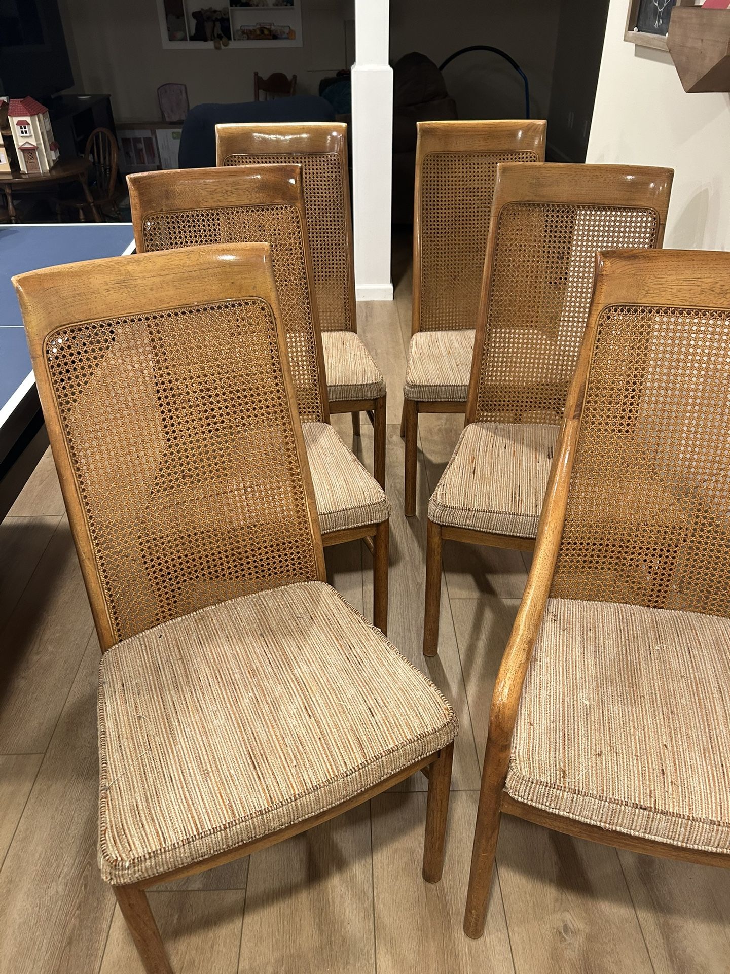 Mid Century Modern Cane Back Chairs