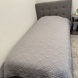 Upholstered Bed Frame with Headboard With Mattress – Excellent Condition 