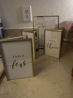 Wedding Table Number Frames