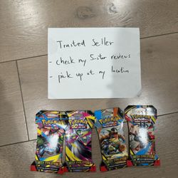 Pokemon TCG - mega evolutions - Sleeved Booster Pack COMPLETE ART SET - 4Packs