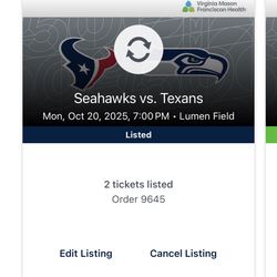 Seahawks Vs Texans Section 100NA