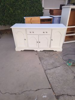 Freshly sanded and painted TV stand entertainment center/dresser