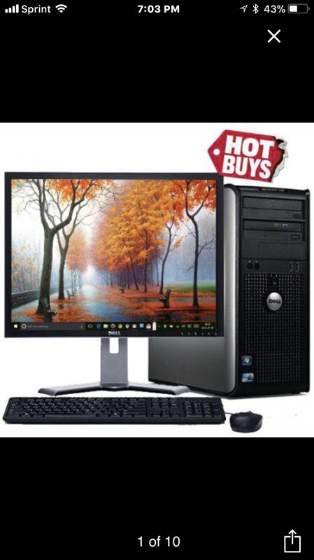 Desktop pc computer packages w monitor dell and HP
