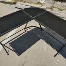 Computer Desk - Good shape+ Tempered Glass- With Delivery 