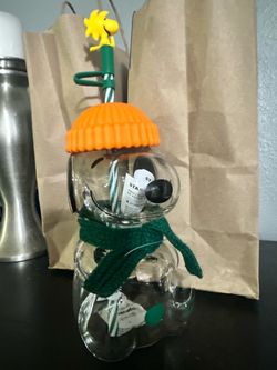 Snoopy Starbucks glass cup
