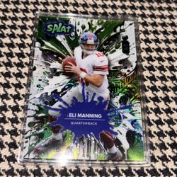 Wild Card 2025 #2/2 Eli Manning Giants Football Splat Green And Blue Paralell Football Card 
