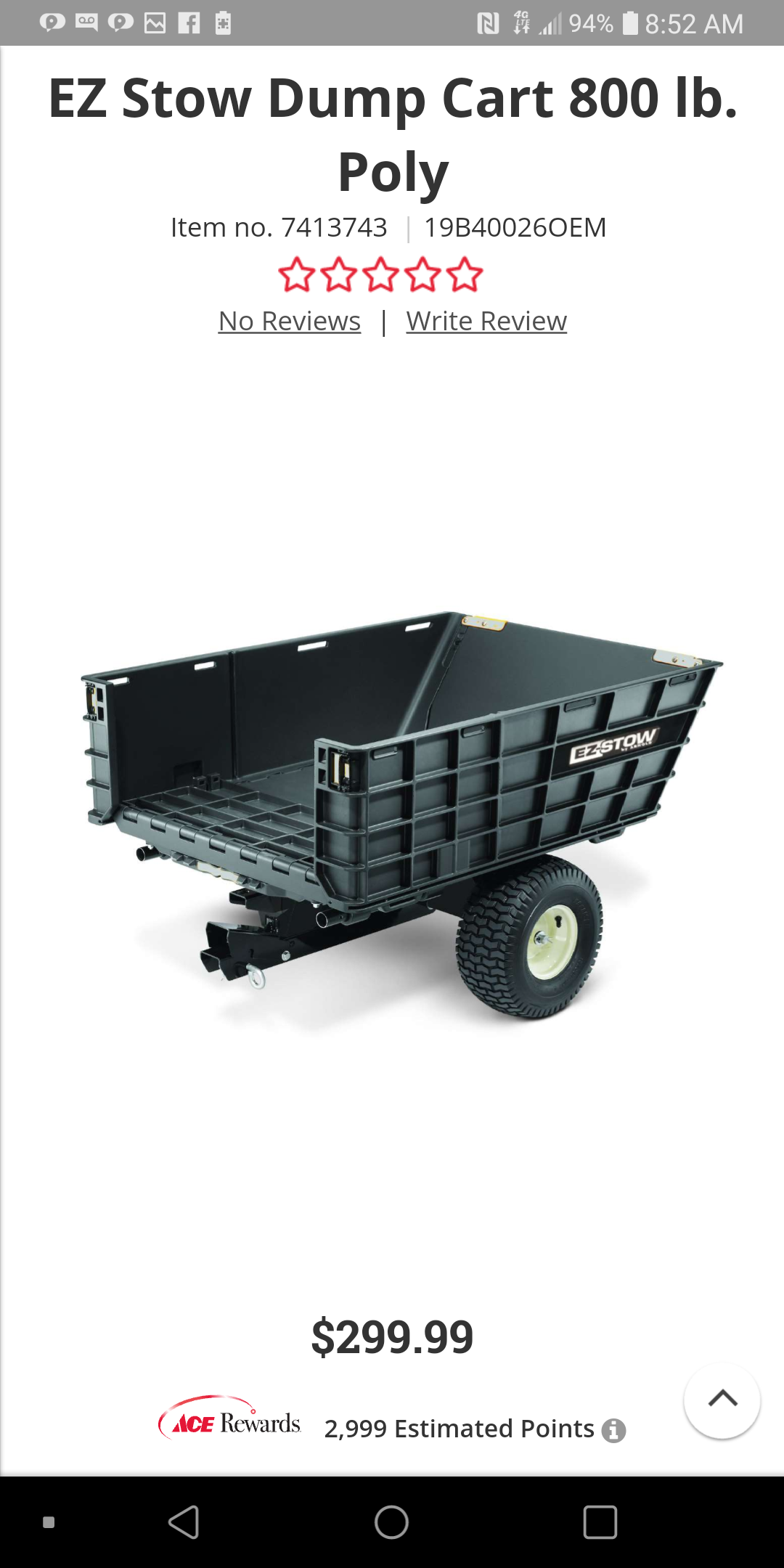 Ez stow riding lawn mower cart
