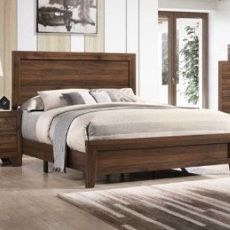 Queen 4 Piece Rustic Brown Bedroom Set: Bed, Dresser, Mirror & Nightstand