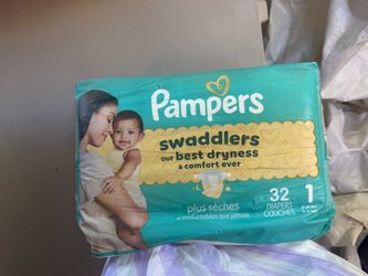 Pampers Swaddlers Size 1 Diapers 32 Count
