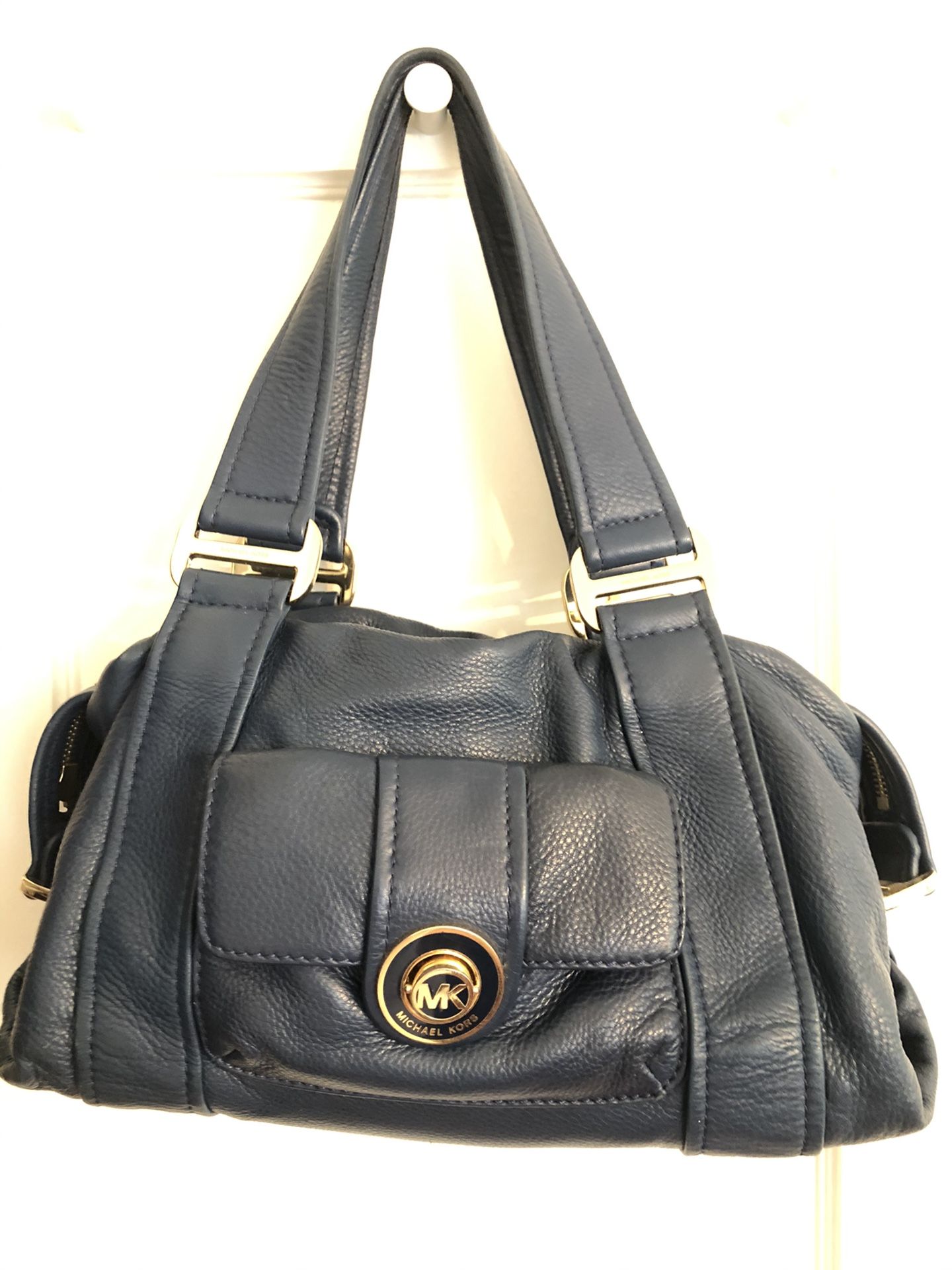 Michael Kors Purse Handbag Tote - Navy Blue - Leather - Excellent Condition!