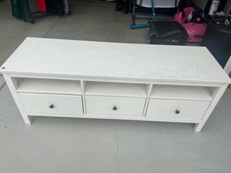 White TV Stand with 3 Drawers
