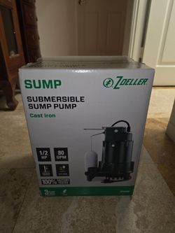Sump Pump: 1/2 hp