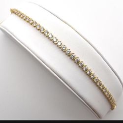 14k Gold CZ Diamond Tennis Bracelet 