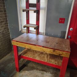 Shop Bench With 3 Tier Shelving 