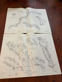 Vintage 1952 USGS Gila River Arizona New Mexico Maps Complete 2 Sheet Dam Sites