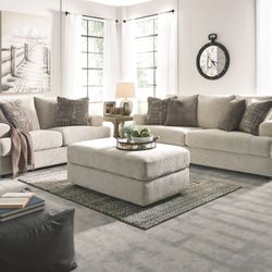 Soletren - Stone - 3 Pc. - Sofa, Loveseat, Accent Ottoman