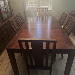 Dining Table Set 6 Chairs And China Cabinet 