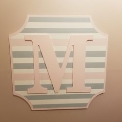 LETTER M plaque/wall decor