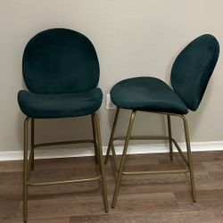 Green Velvet Bar Stools