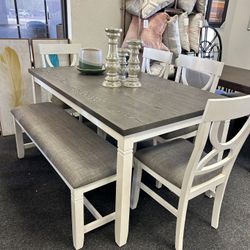 Dining Table 4 Chairs And A Bench 