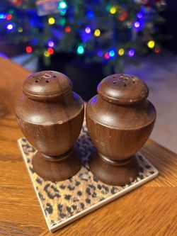 Vtg Danish Modern Wooden Salt & Pepper Shakers