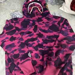 Purple bape hoodie medium 