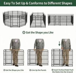 #C Dog Fence Outdoor for Yard 12 Panels 47'' Rustproof Metal Dog Playpen $ 90