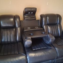 Leather Recliner With Lights 
